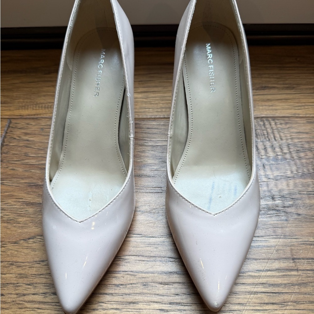 Marc Fisher Cream Block Heel Pumps - Picture 3 of 5